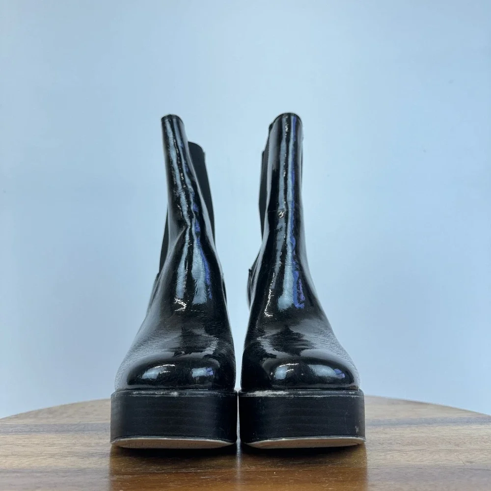 Womens Circus NY By Sam Edelman Stace Black Platform Heeled Chelsea Boots Size 9